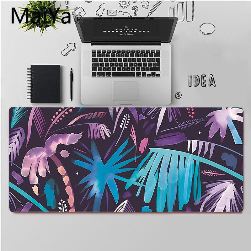 Maiya Top Banana Tree Green Leaves Palm Beautiful Anime Mouse Mat Large Mouse Pad Keyboards Mat: A4 / Lock Edge 30x70cm