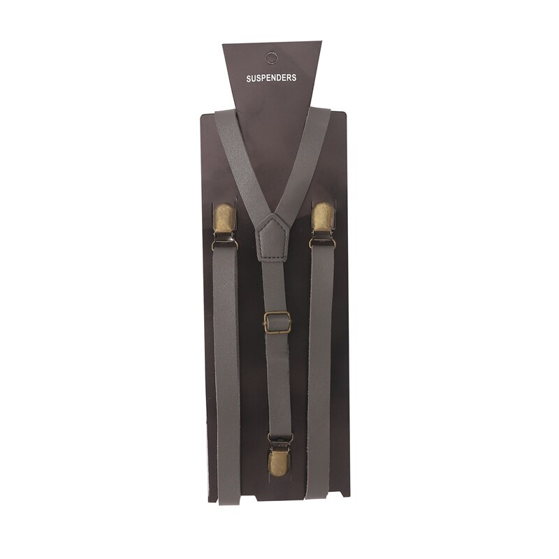 Heren Bretels Pu Bretels Y Shape Strap Clip Volwassen Broek Jarretel Bretels Accessoires Bruiloft Casual Wear: GRAY