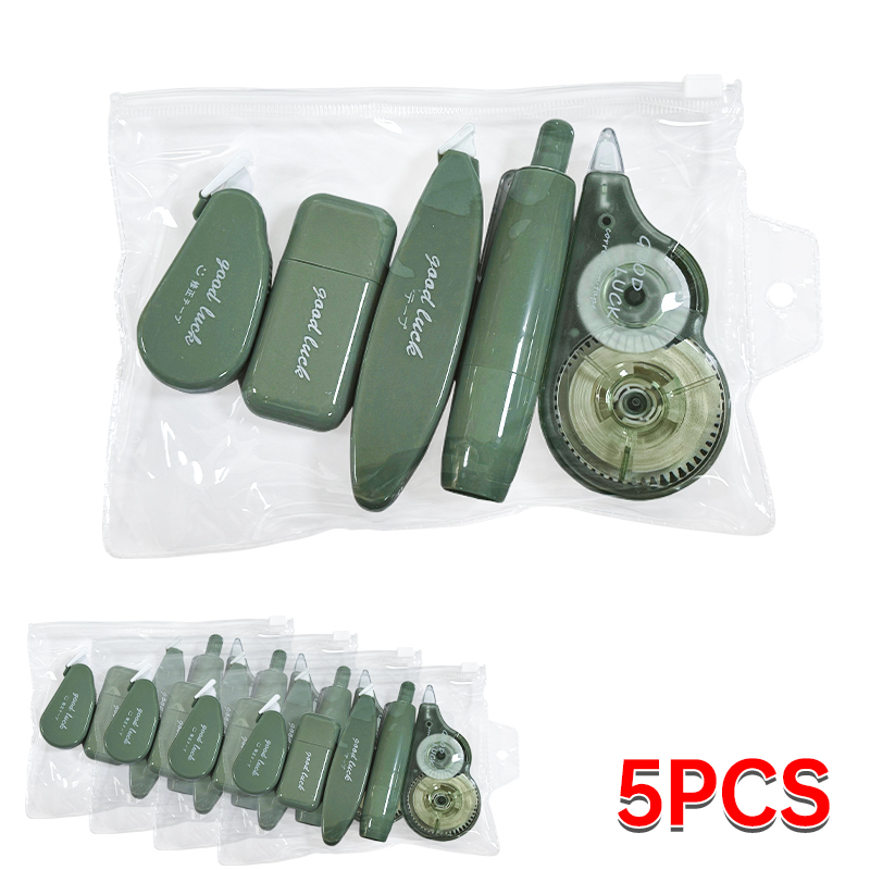 5Pcs Correction Tape Correction Belt White Out Cute Stationary Supplies Back to School Accessories for Girls Students: light green