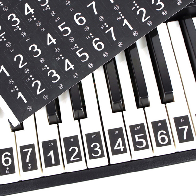 Elektronisk praksis klaver klistermærke gennemsigtigt keyboard klistermærke aftageligt keyboard klaver klistermærke til begyndere
