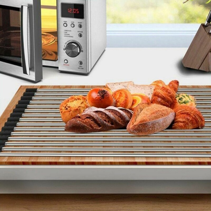 Foldable Dish Drying Rack Multi-Use Kitchen Silicone Drainer Over Sink Fruit Vegetable Meat Organizer Tray Drainer