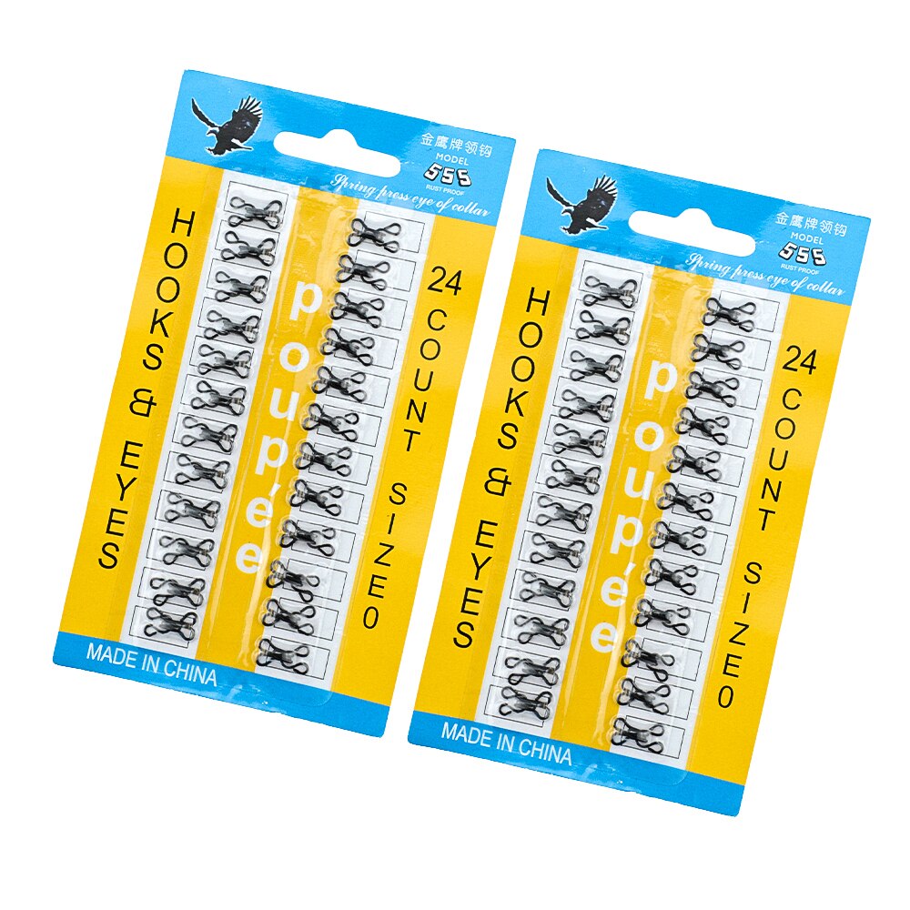 48Pcs Metal Buckle Button Shirt Hook and Eye Fastener for Dress/Corset/Collar/Bag Wraps Quilt/Shirt Sewing Accessories: black 7mm