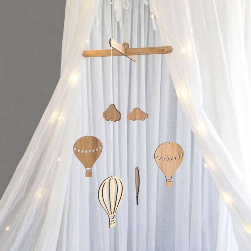 Cn houten luchtballon windgong hangende muurversieringen babybedbel in scandinavische stijl kinderkamerdecoratie kinderkamer foto-rekwisieten