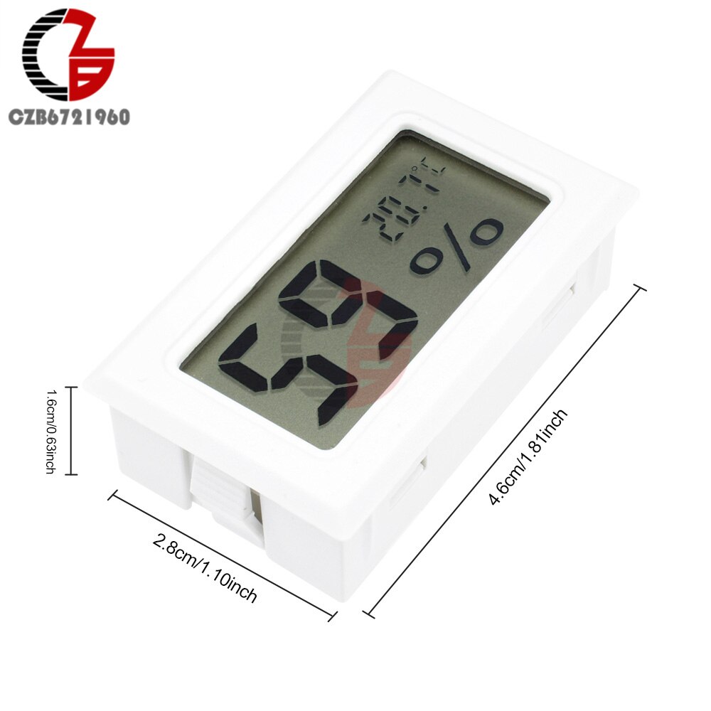 Mini LCD Digital Thermometer Hygrometer Car Auto Temperature Humidity Sensor Meter Indoor Outdoor Temperature Tester Detecor: White