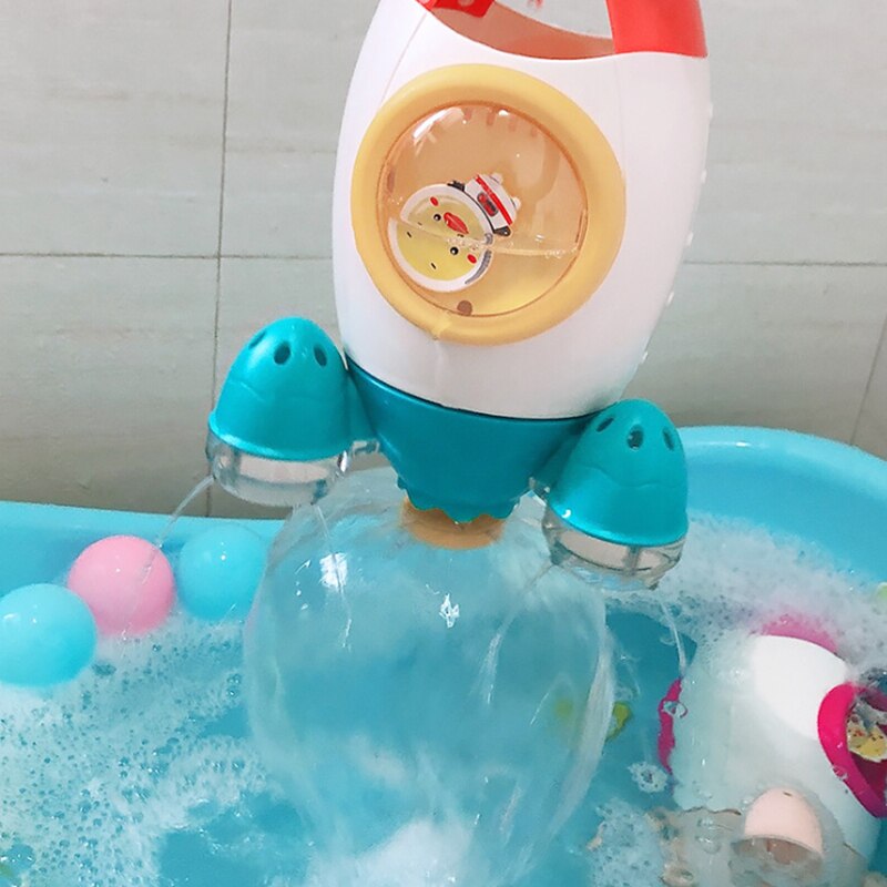 Children's water playing toys rocket launcher rotating water spraying baby water playing Flower Shower baby shower shampoo bathr