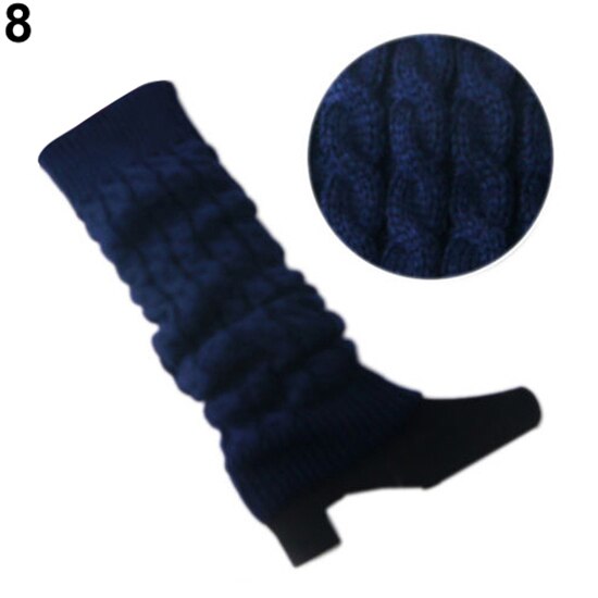 Salg！！ dame & #39 ;s hæklet kabelstrik flettet vinterbenvarmere støvlemanchetter toppers sokker: Flåde