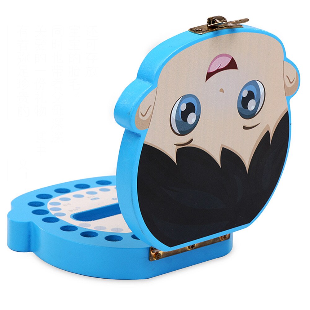Wood Tooth Box Baby Tooth Keepsake Storage Box Milk Teeth Save Organizer Case Container English case