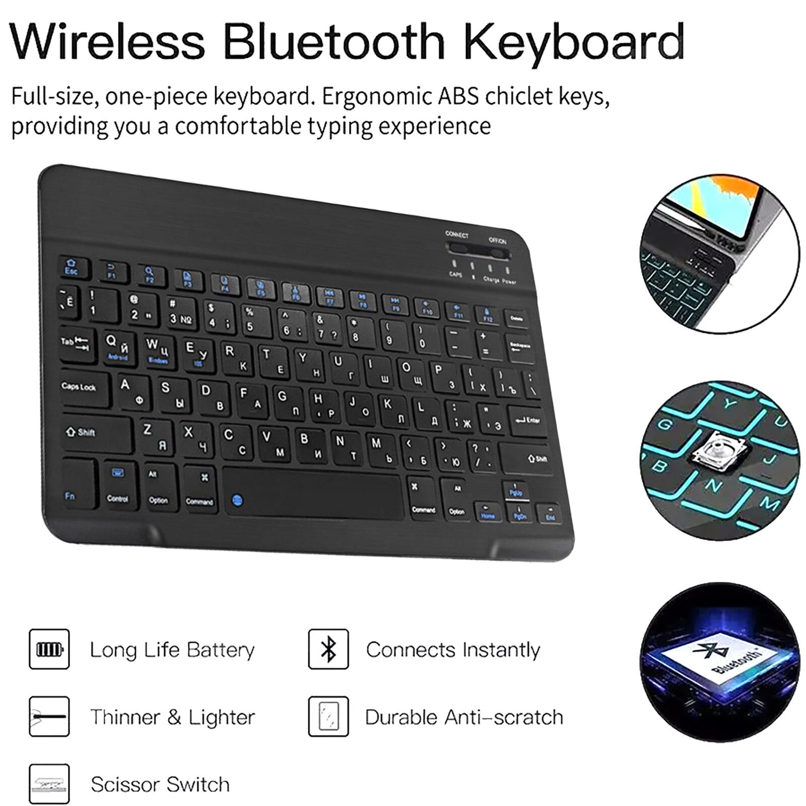 Funda para teclado inalámbrico retroiluminado, para Lenovo Tab M10 FHD Plus 10,3 tb-x606f TB-X606X, Funda tipo libro con soporte para tableta