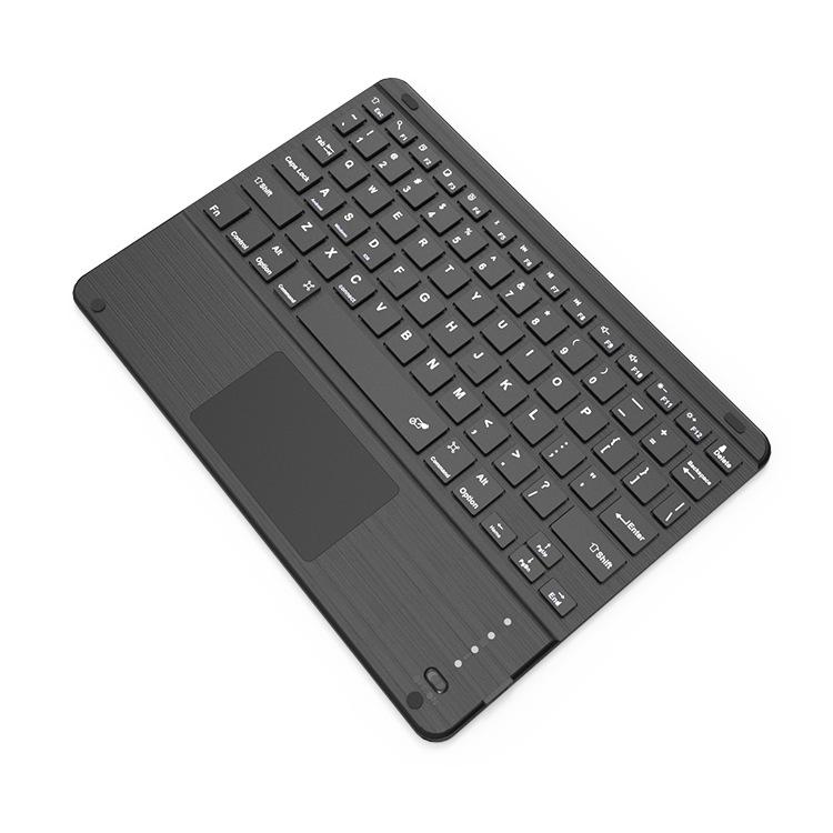 Oplaadbaar draadloos bluetooth-toetsenbord met touchpad 10m draadloos voor pc, computer, tablet, mobiele telefoon voor android, ios 13 en hoger: Zwart