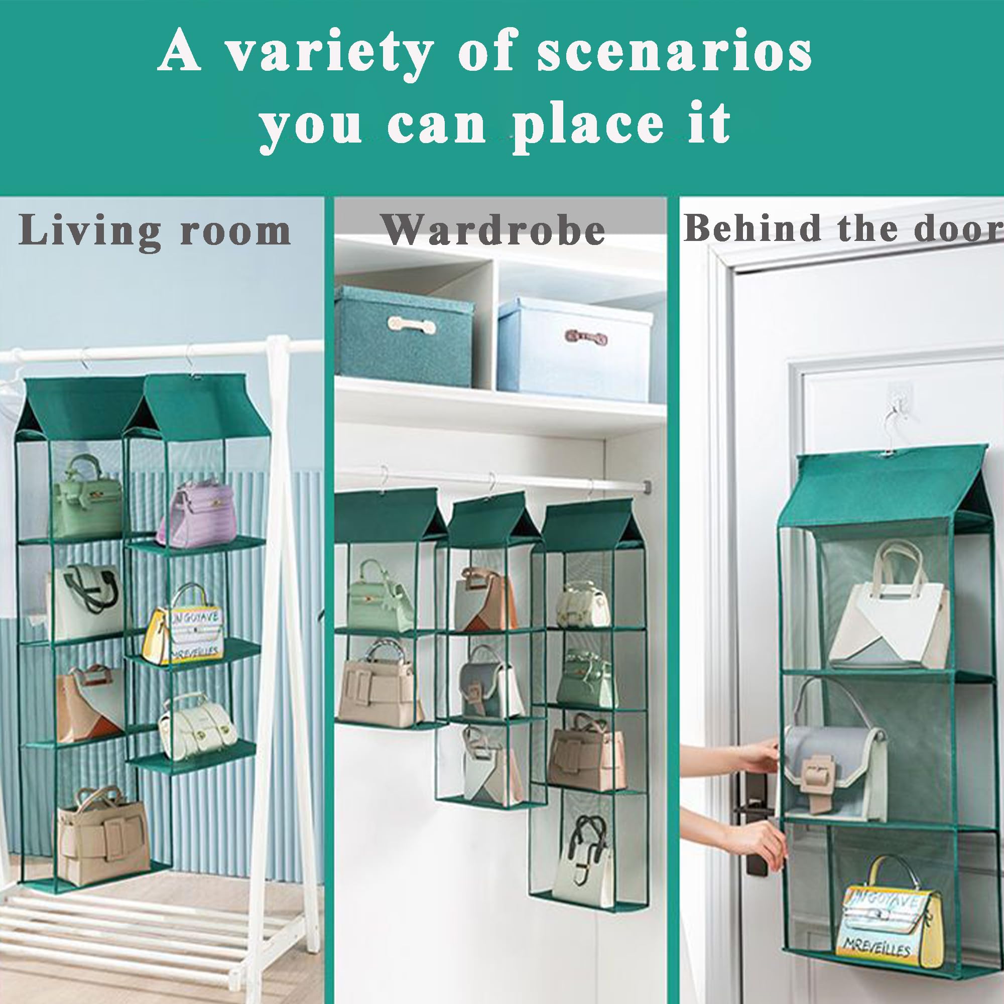 Handbag Storage Box Removable Compartment Storage Rack Foldable Wall Cabinet Storage Box Suitable for Living Room Bedroom