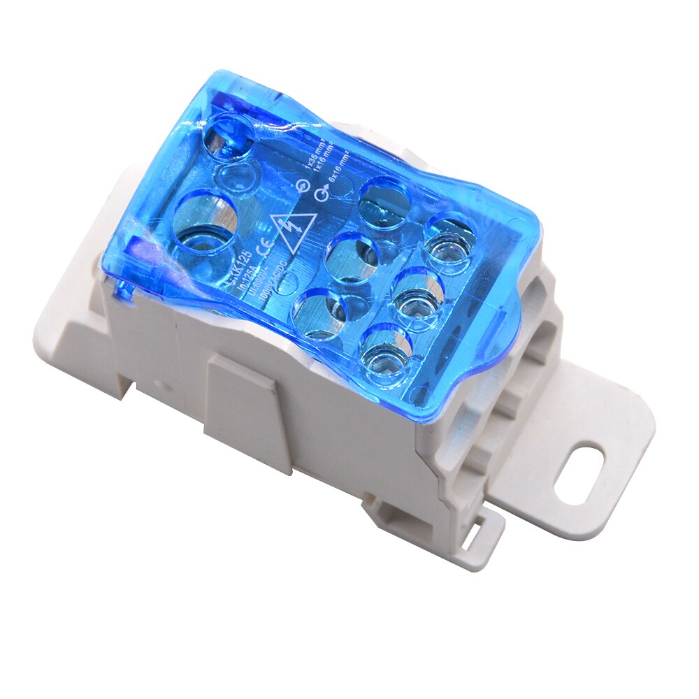 UKK80A 125A 160A 250A Terminal Block 1 in many Out Din Rail distribution Box Universal Electric Wire Connector Power junction: 125A