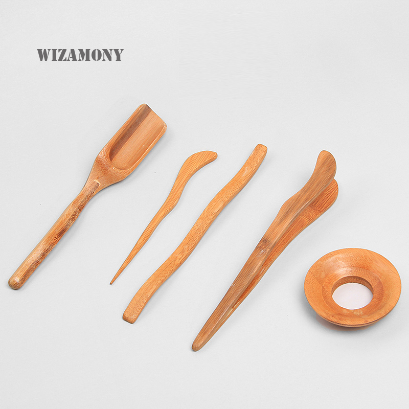 Chinesische Klassische Tee Zubehör Seladon Tee Scoop Nadel Bagger Kung-Fu teekanne Sechs Herren von Tee Handgemachte Natürliche Bambus