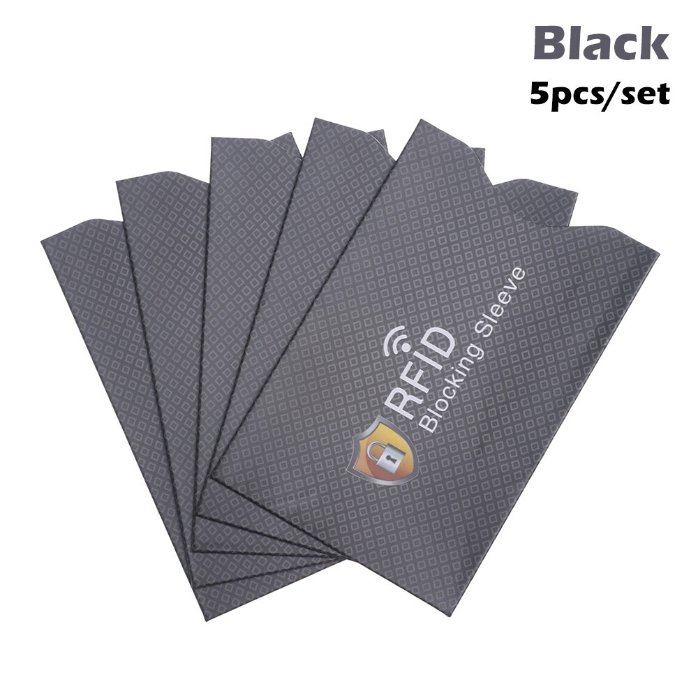 porte-monnaie Anti RFID, 5 pièces, serrure à manches, couvercles de Protection pour carte bancaire: Rouge