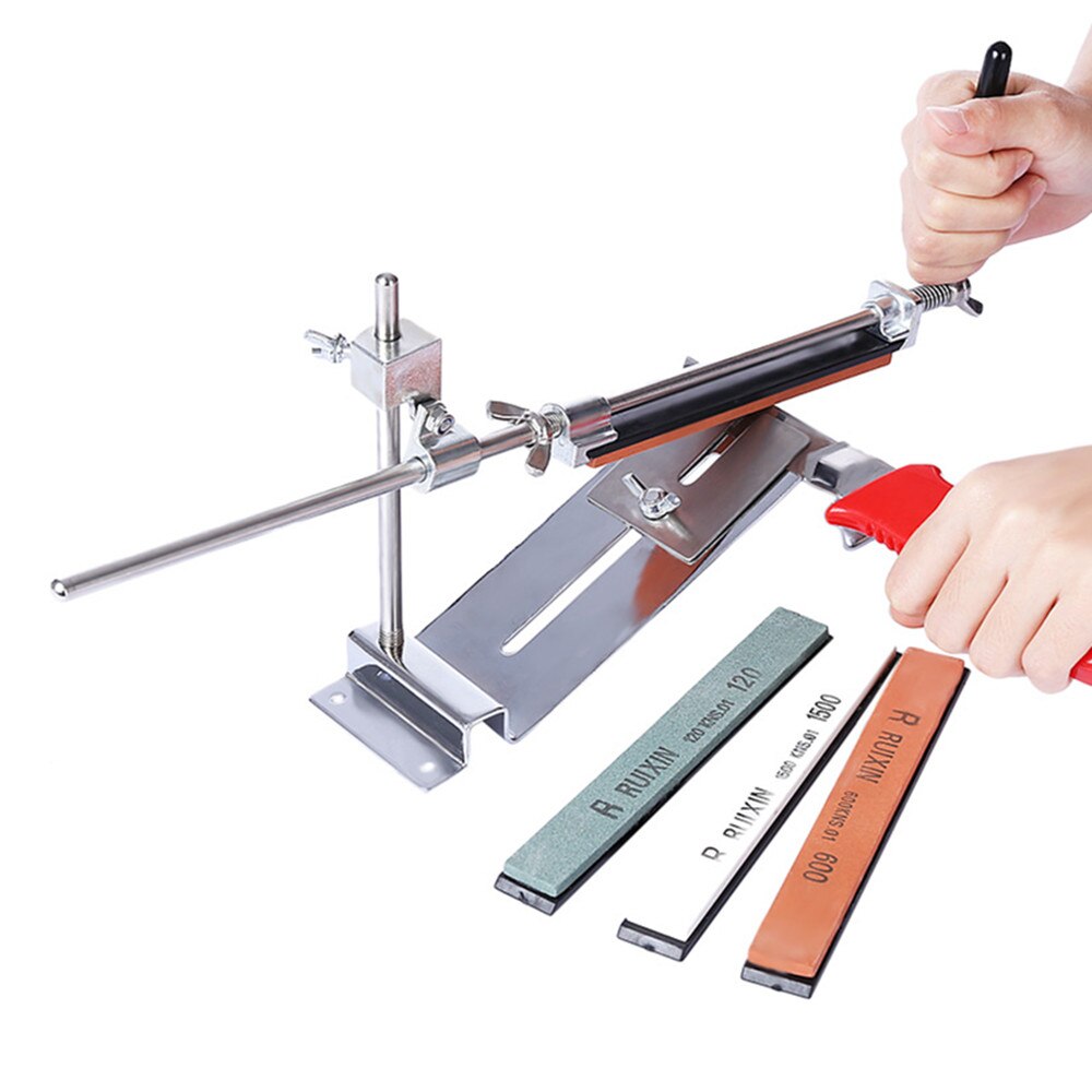RUIXIN PRO III Messenslijper Professionele Alle Ijzer Staal Keuken Slijpsysteem Gereedschap Fix-hoek Met 4 Stones Slijpsteen: RUIXIN PRO III
