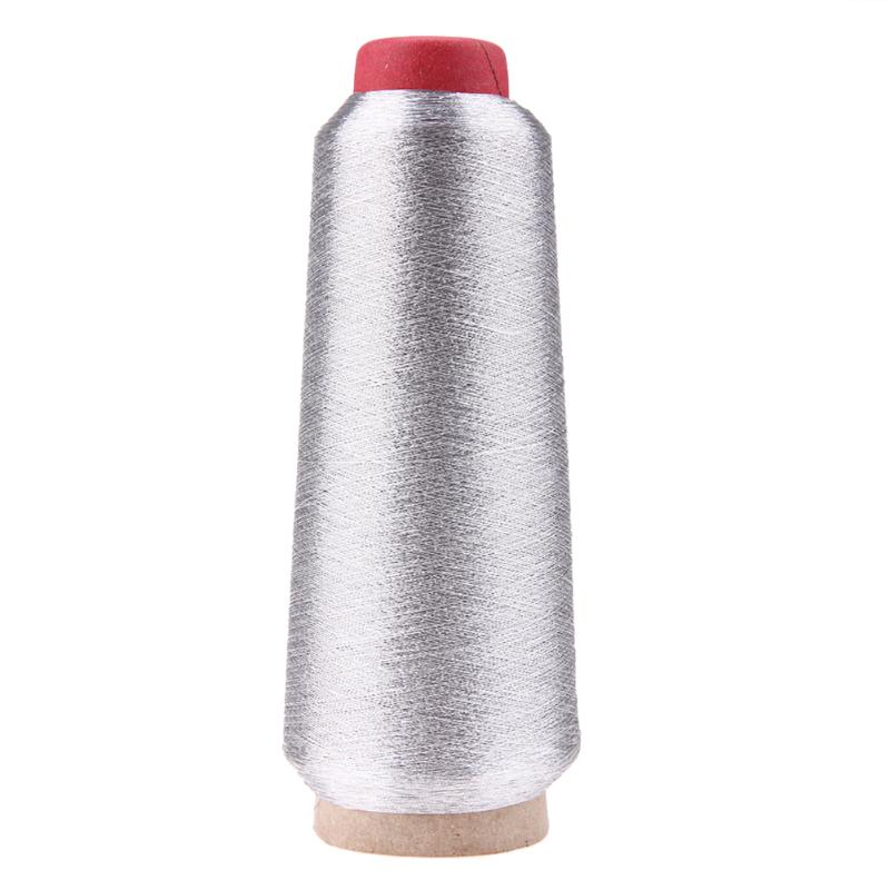 Dator korsstygn broderi tråd linje textil metalliskt garn vävd symaskin kon trådar guld silver: Silver-