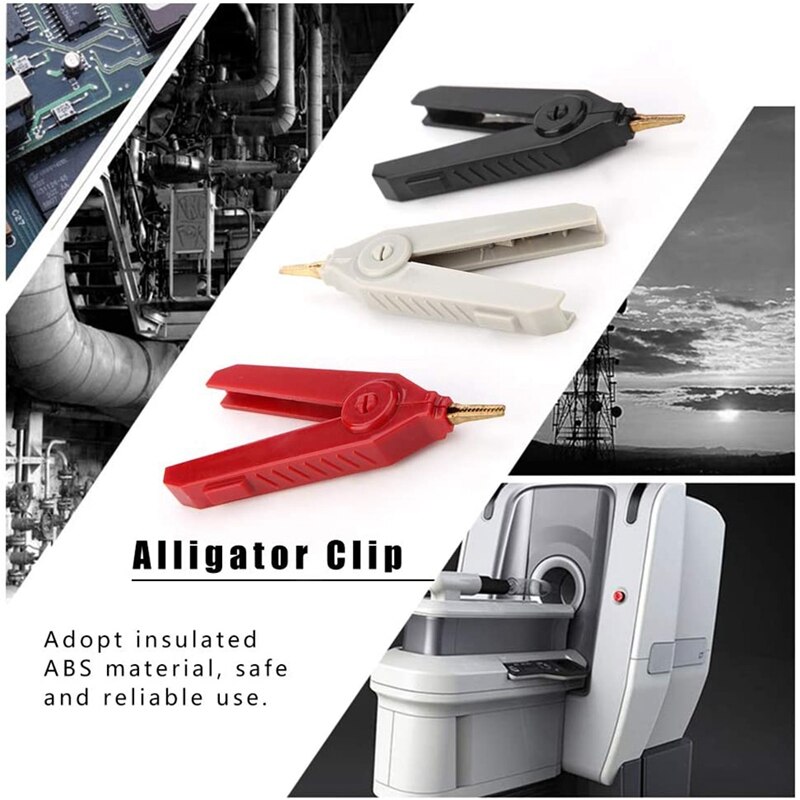 3Stck Alligator Klemmen Kupfer Gold Überzogen Alligator Klemme LCR Kelvin Prüfung Clip 20A Vergoldung Kupfer Alligator Schellen