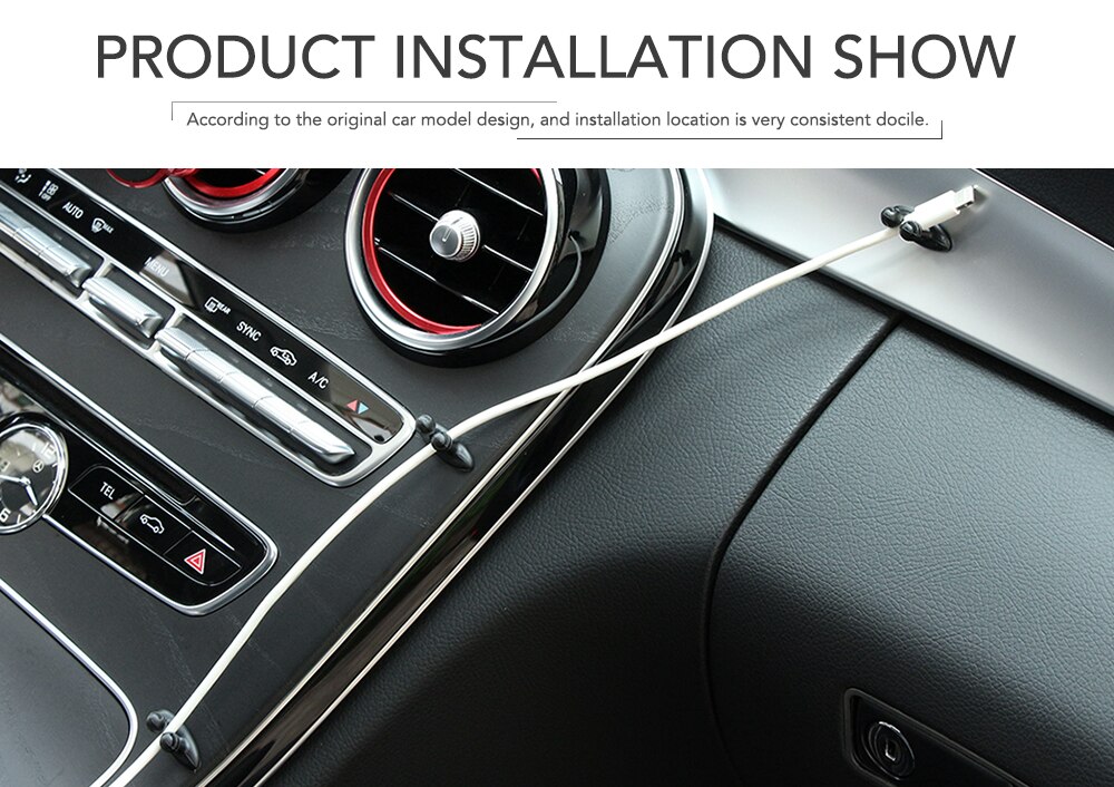 8 Pieces Car Styling Charger Wire Cable Holder Tie Clip Fixer Organizer Sticker Clamp Headphone USB Cable Buckle Pin assembly