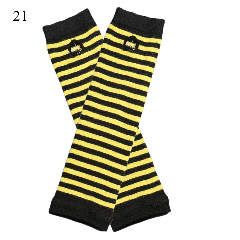 Winter Warm Long Gloves For Women Men Knitted Fingerless Elbow Gloves Red Striped Hip-Hop Mittens Outdoor Elastic Arm warmer: Ginger