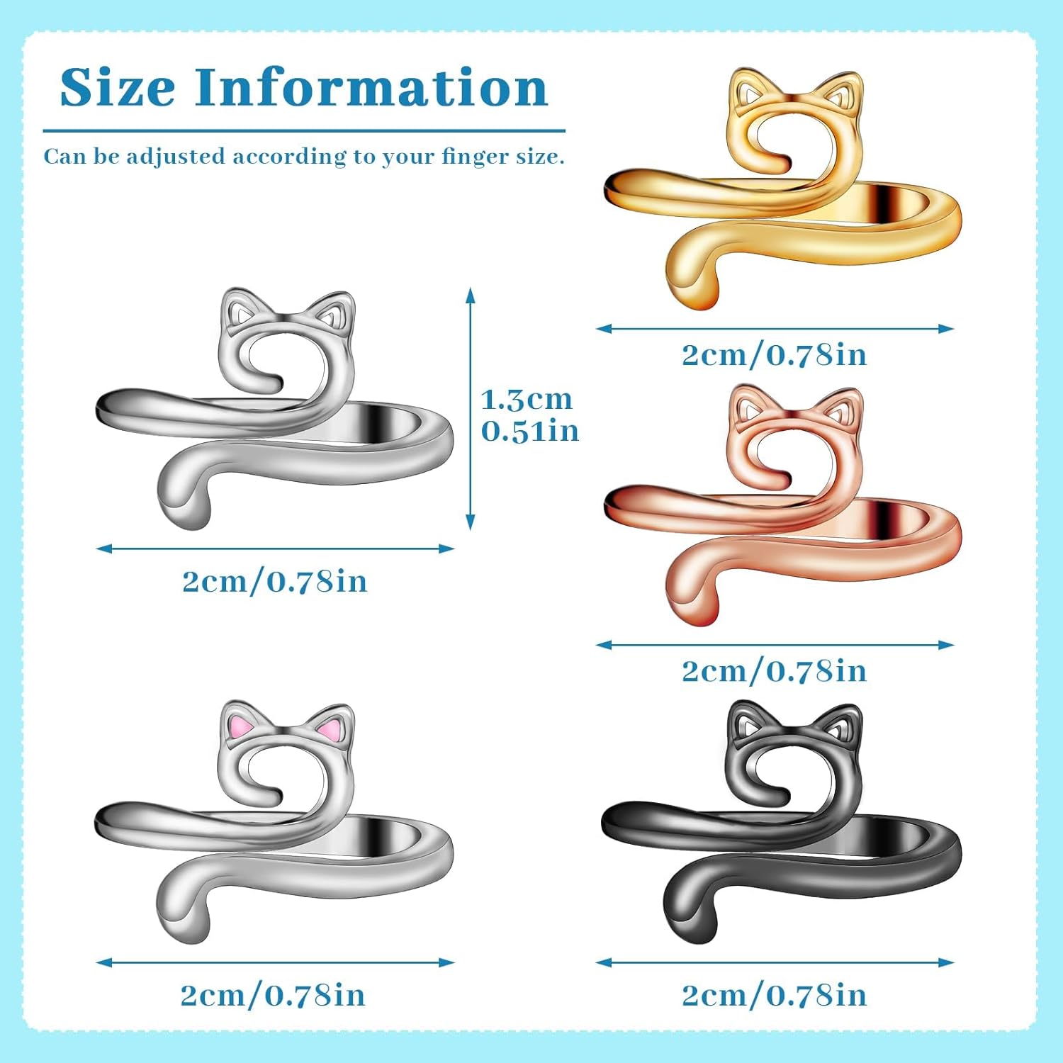 Akto 3/4/5/6 regulowany pierścień do robienia na drutach, uszy kota, drutowana włóczka, prowadnica do włóczki, uchwyt na palec, naparstek, nić, pierścień do szycia