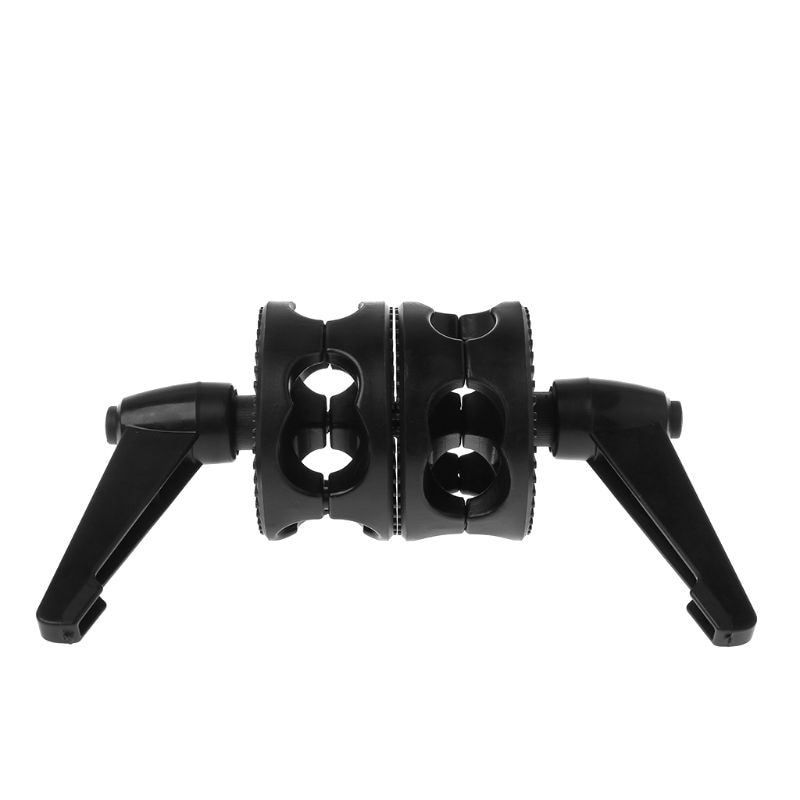 Dual Swivelling Grip Head Double Angle Tilt Mount Wheel Clamp Connector Bracket Reflector Boom Arm Support Light Stand Jan-12