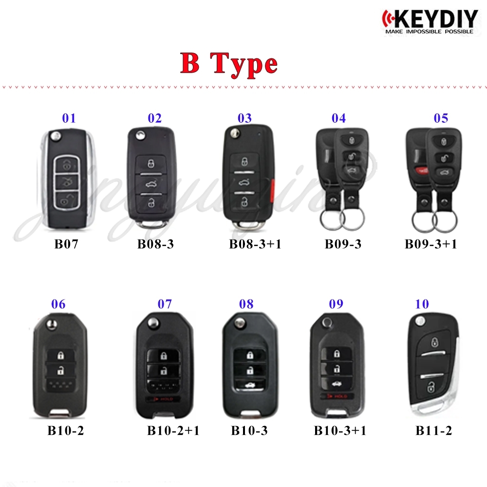 5pcs KEYDIY B Series KD Remote B01/02/04/05/07/08/10/11/12/13/15/16/18/20/21/25/28/29/30/33 for KD900 KD-X2 MINI Key Programmer: Yellow / 5 Buttons