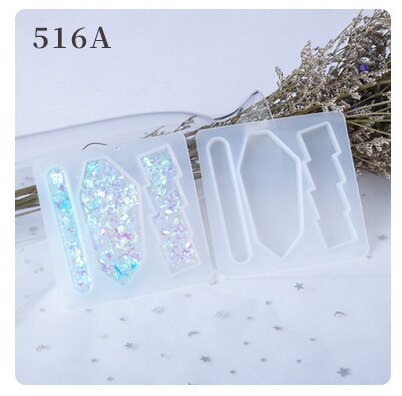 DIY Hairpin Resin Mold Crystal Epoxy Hairpin Silicone Mold Handmade Head Flower Hairpin Pendant Earring Mold: 516A