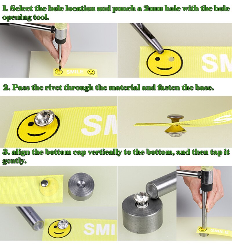 DIY Manuelle Rohr Bohrer Metall Rand Weiß Goldene EIN Bohrer 5/6/7/8/9mm Bohrer Installation Werkzeug einstellen bilden Ziegel Niet ES-002