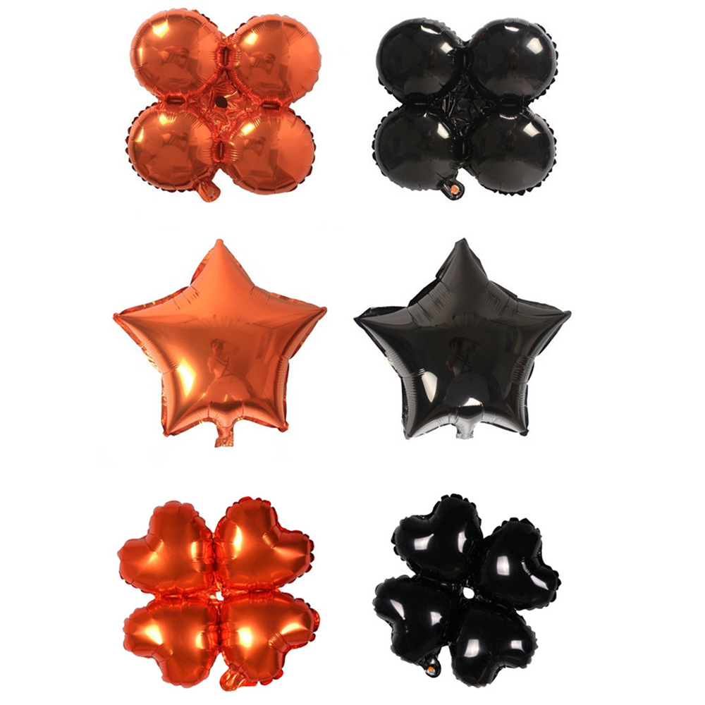 50 stuks Halloween Klavertje Vier Hart Ster Ballonnen Halloween Decoraties Folie Helium Ballon Opblaasbare Speelgoed Feestartikelen