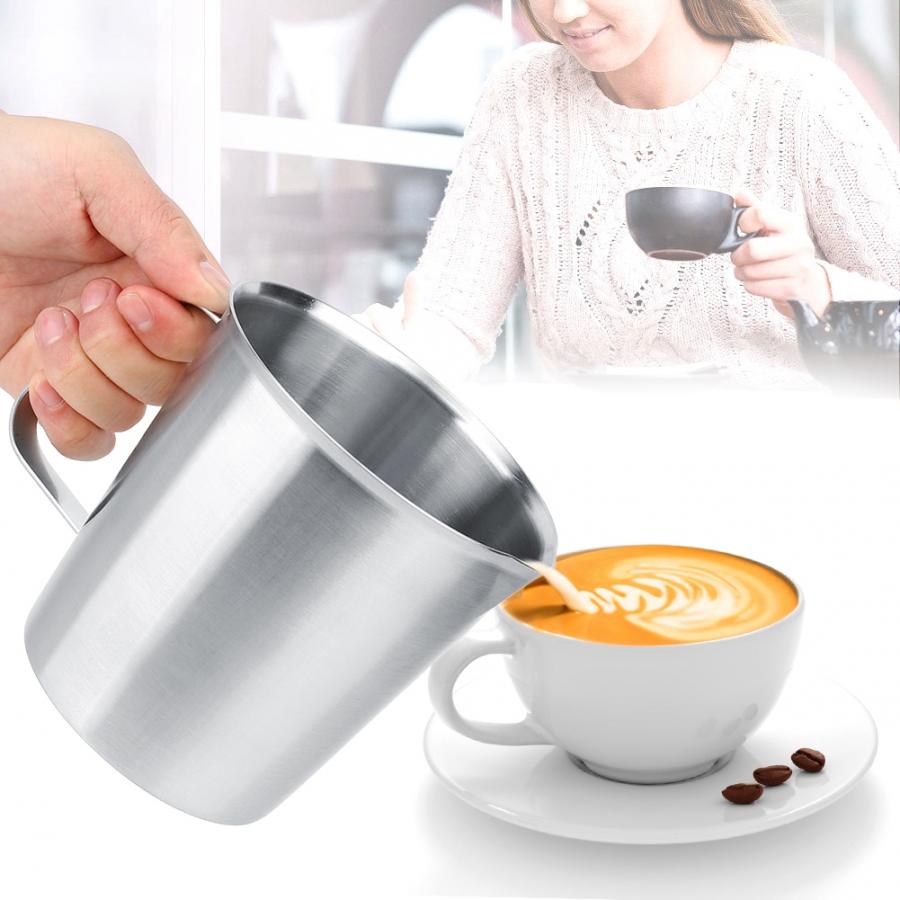 Coffee Pitcher 1000ml Stainless Steel Milk Frothing Jug Cup Coffee Milk Pitcher with Scale for Latte Art Coffee Making