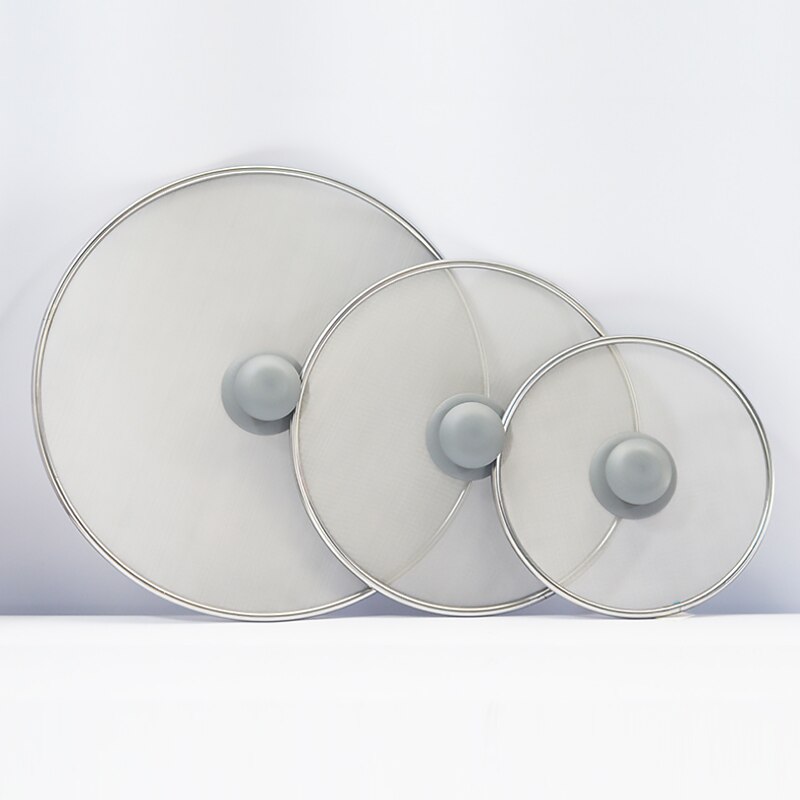 1 pc Stainless Steel Frying Pan Splash Guard Cover Lid Mesh Fat Oil Frying Pan Splatter Screen Tool 25cm durable
