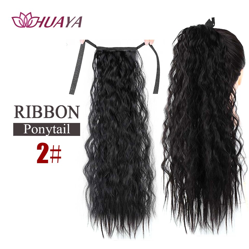 HUAYA Long Straight Clip In Hair Tail False Hair Ponytail Hairpiece With Hairpins Natural Synthetic Hair Extensions Pony Tail: 0022B-2