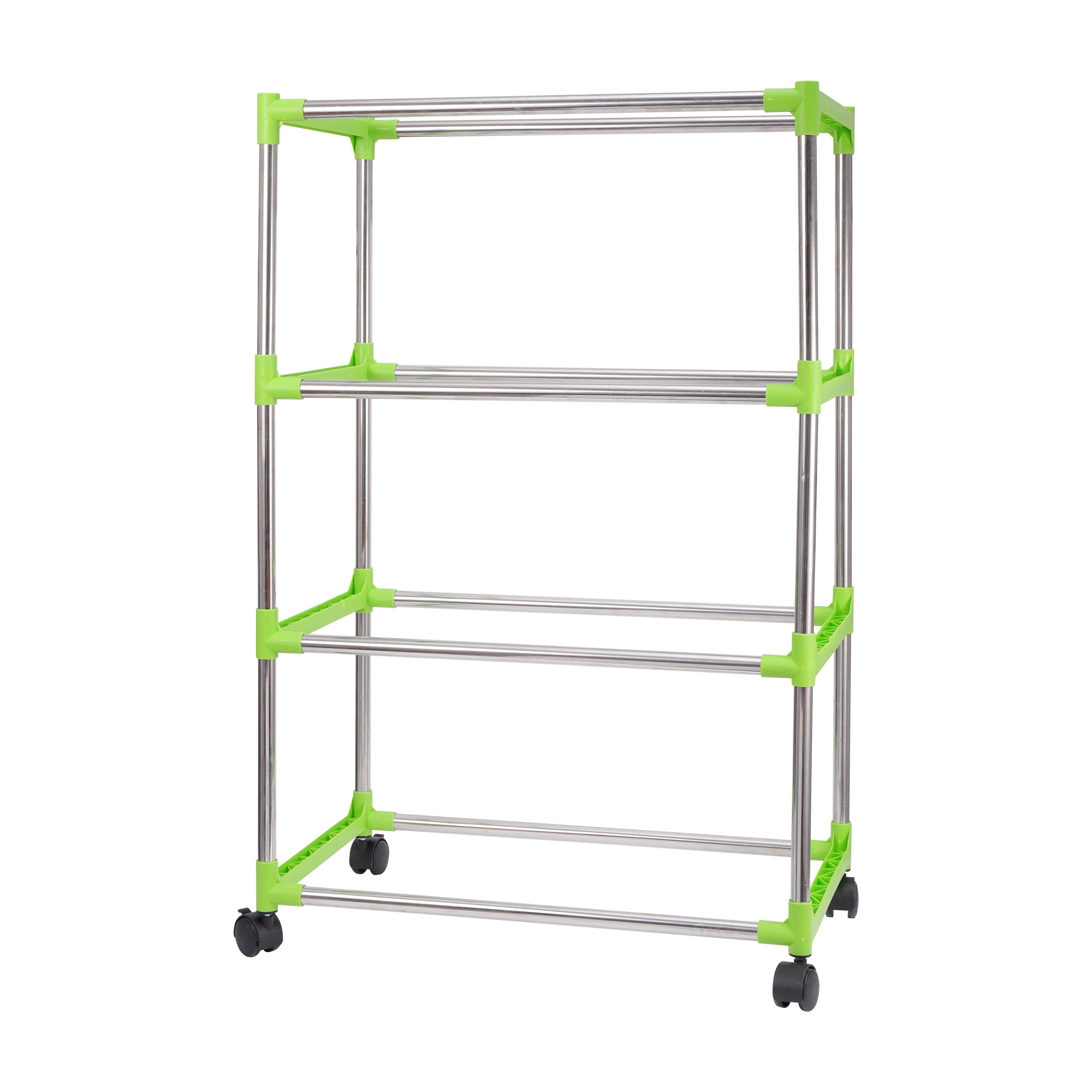 Bean Sprout Nursery Tray Shelf with Universal Wheel Stainless Steel Seedling Germination Tray HydroponicVegetable Planting Frame: 4 layers L