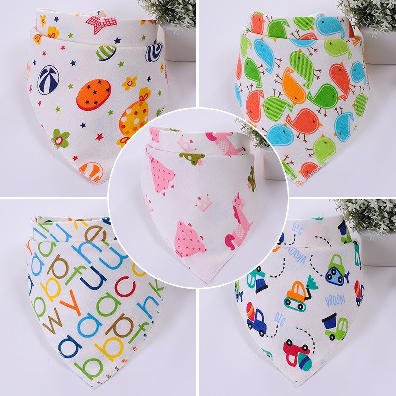 Leuke Baby Bandana Slabbetjes Cartoon Animal Print 100% Katoen Pasgeboren Baby Meisjes Jongens Peuter Driehoek Sjaal: Boys style random