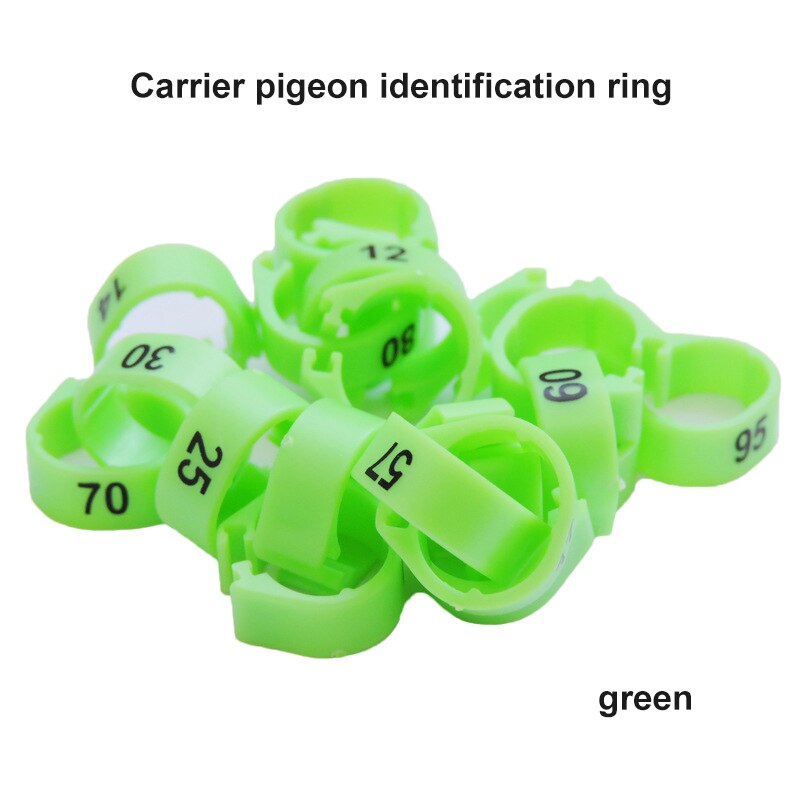 100Pcs Duif Been Met Gevogelte Duif Vogel Papegaai Clamp Ring Met Voet Ring Vogel Markering Ring Huisdier Vogel Benodigdheden vogel Accessoires: green