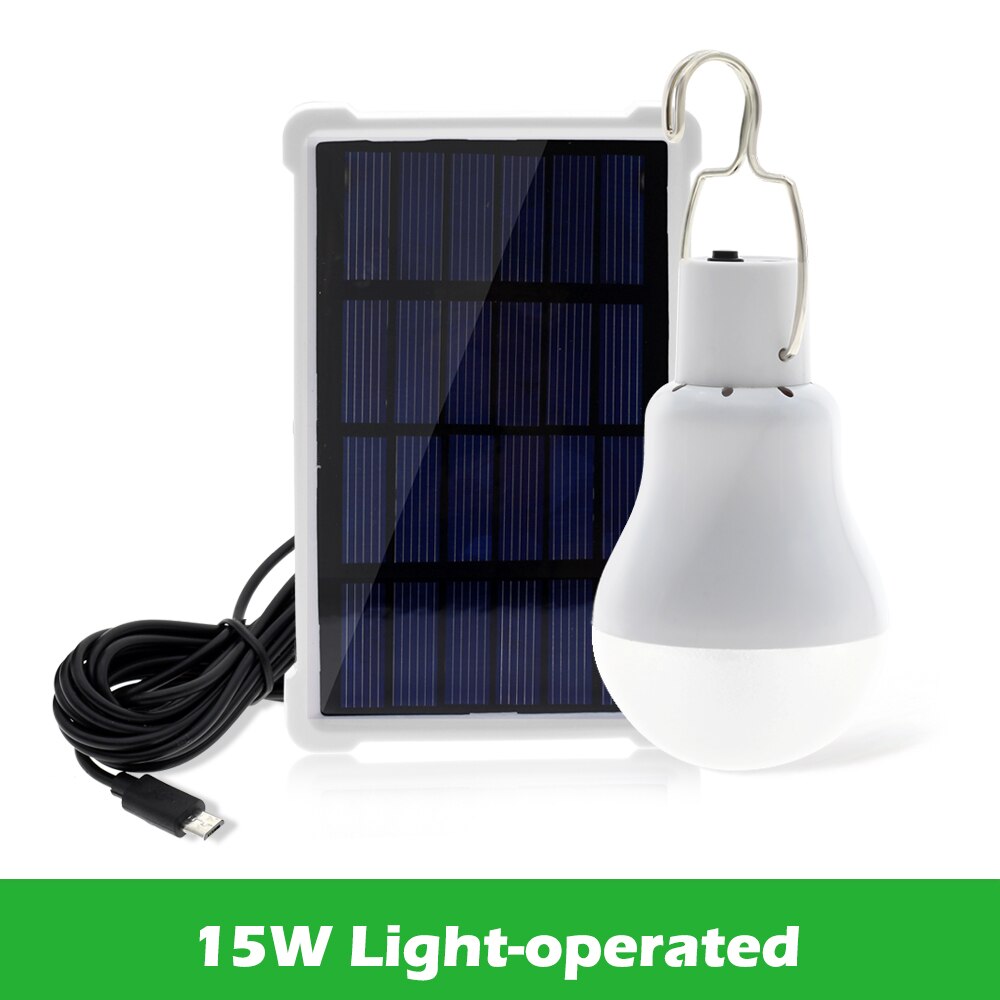Portable Solar Lamp 15W LED Solar Light Bulb Solar Energy Panel Powered Emergency Tent Lights for Garden Outdoor Camping Fishing: KGS-1200 - 1 set