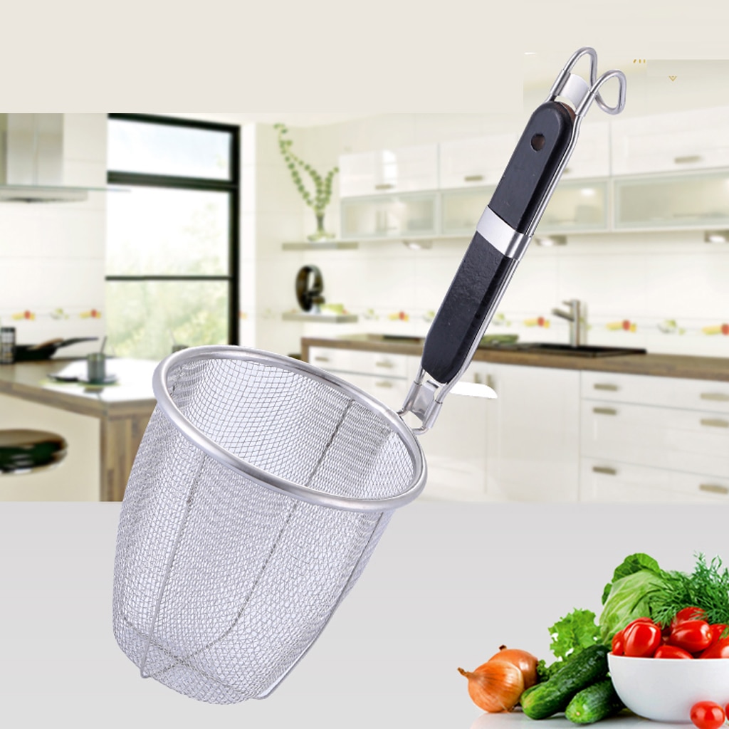 Vergiet Pollepel Pasta Soep Pot Roestvrij Staal Bbq Grill Koken Tool Voor Frituren, Spaghetti, noodle Vet Olie Vet