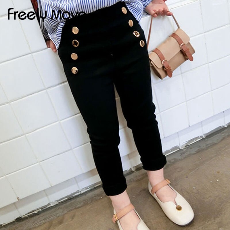 Sposta liberamente i bambini collant con bottoni per ragazze Leggings primaverili estivi Kid Girls autunno abbigliamento ragazza pantaloni pantaloni per bambini