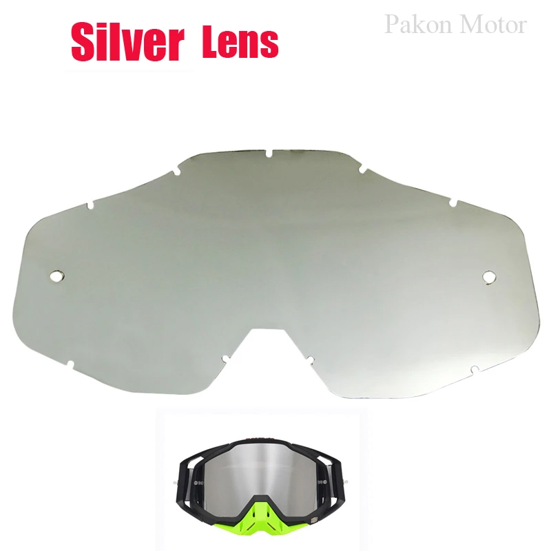 100 Motocross-Brille, HD-Linse, Motorrad-Antibeschlag-Brille, Sport, winddicht, schützt Reiten, Männer und Frauen, Moto, MX, MTB-Sonnenbrille: Silber
