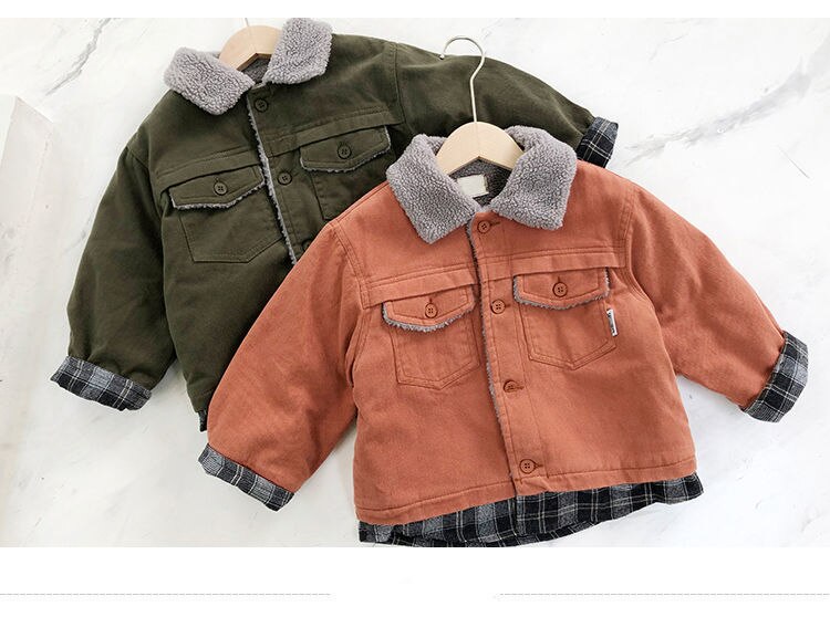 Baby Jongens Plus Fluwelen Gewatteerde Jas Jas Winter 2022 Kinderen Stiksels Nep Tweedelige Patchwork Meisje Kids winter Kleding