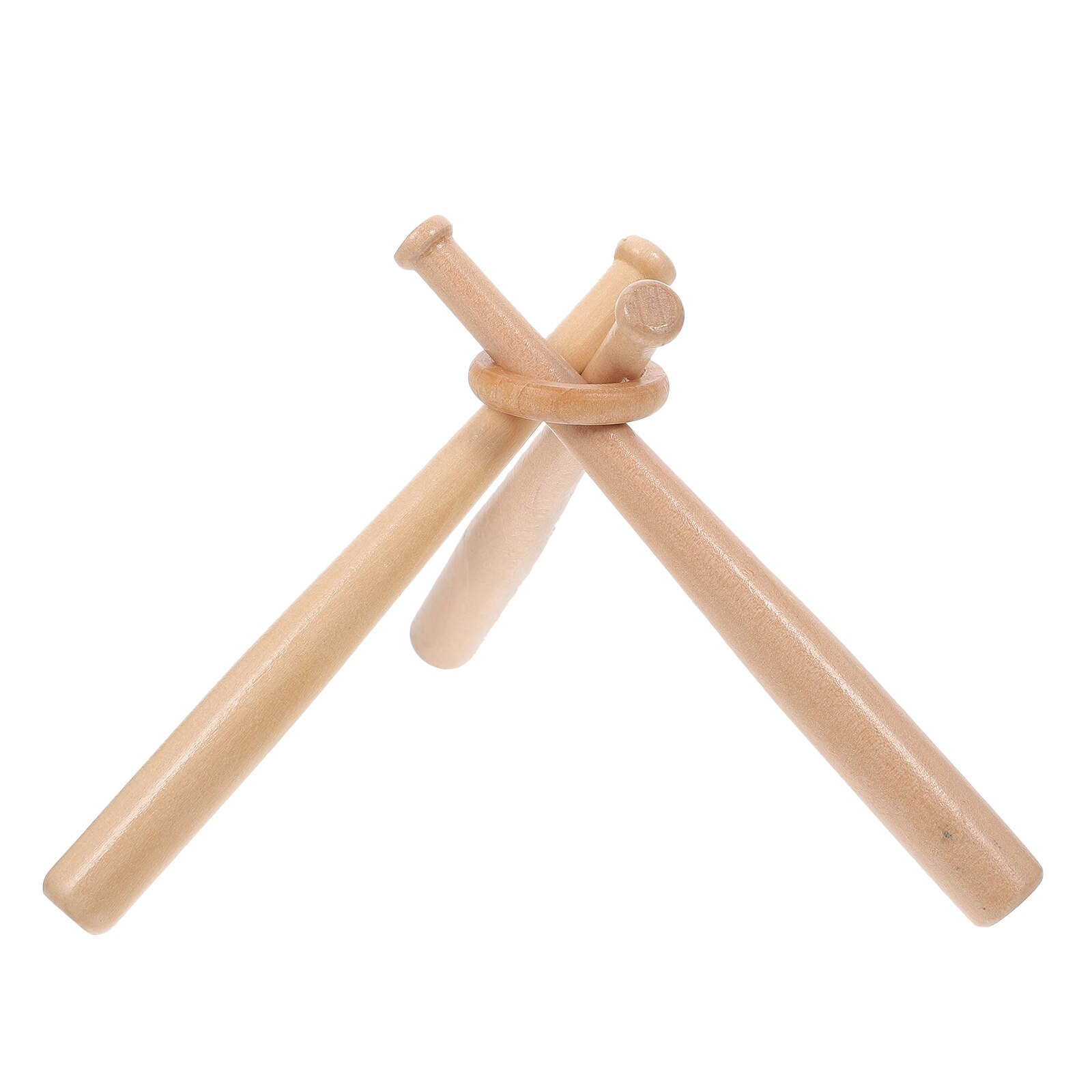 1 set creative mini baseball bat display holder wooden baseball stand with wooden circles