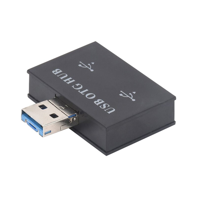 Mini usb hub usb 2.0 2 port hub usb laturi 2 in 1 otg hub kannettava tietokone micro usb adapteri latausportti android-älypuhelimen tietokoneelle: Usb otg hub musta
