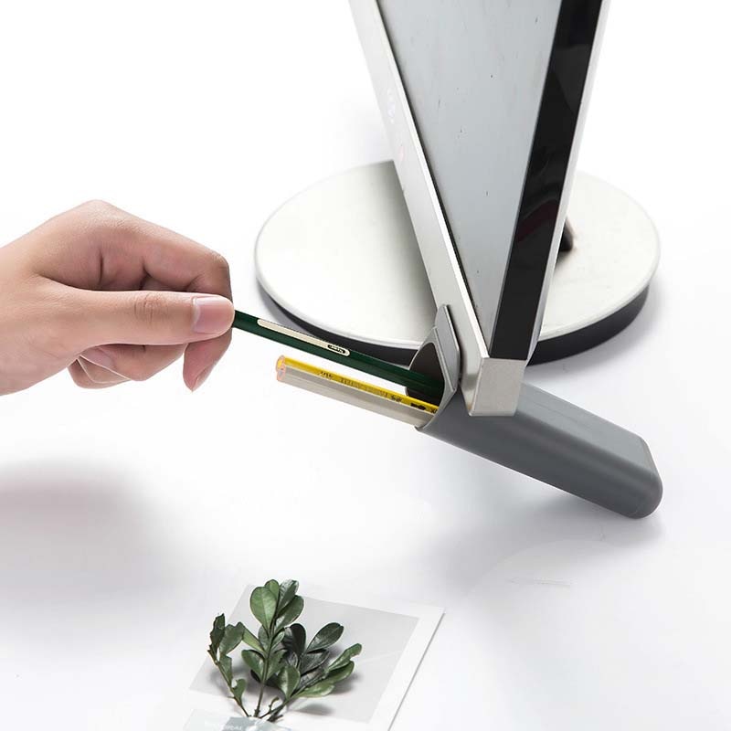 Rectangular Desktop Storage Box Computer Monitor Pocket Pencil Holder Home Office School Stationery Storage Organizer Pen Holder