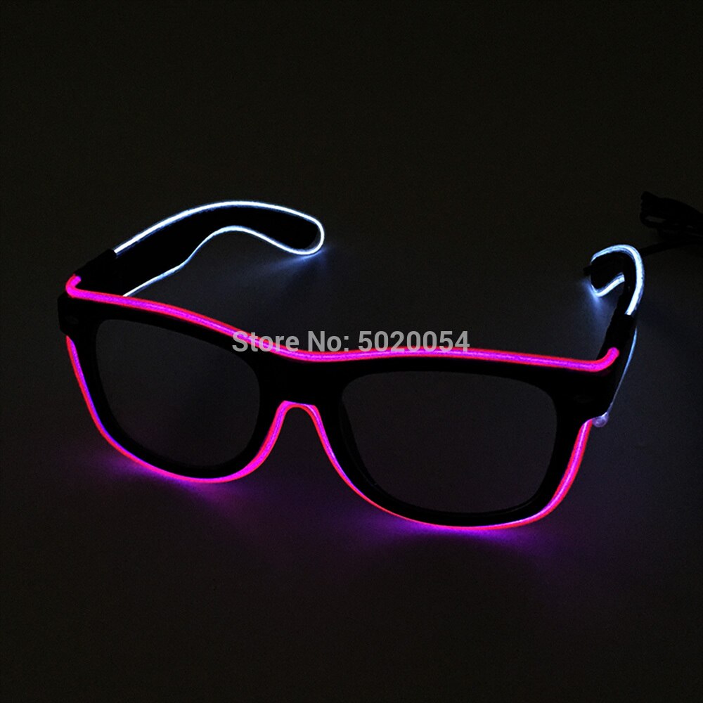Juego de pajarita brillante con gafas EL combinadas de colores dobles para iluminar los lazos de los hombres gafas de sol luminosas Led brillantes para Halloween