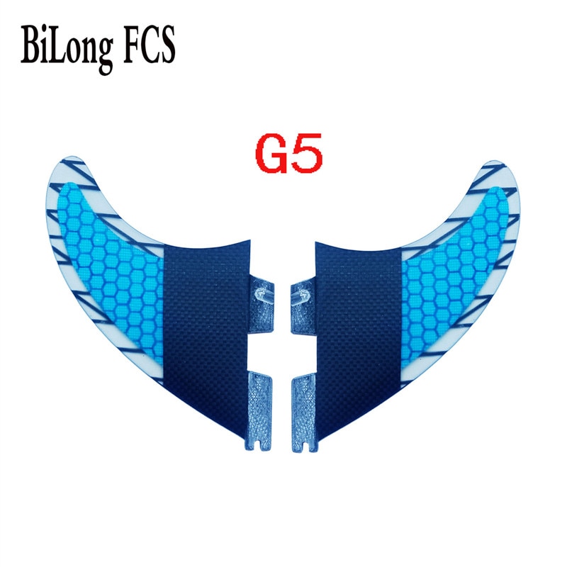 BiLong FCS II-aletas de fibra de carbono para tabla de surf, tamaño G3, G5, G7, Juego de 2 unidades