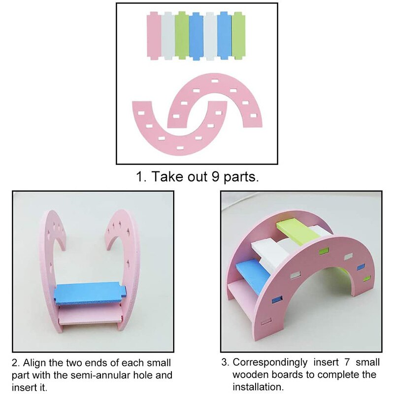 Hamster Play Toys Rainbow Bridge Seesaw Swing Climb Boredom Breaker Small Animal Activity Toy DIY Hamster Cage Accessories