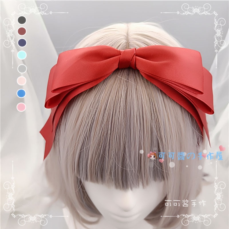 Lolita, diademas con lazo KC estilo japonés, dulces accesorios para el cabello de corazón para niñas, diadema Harajuku, tocado