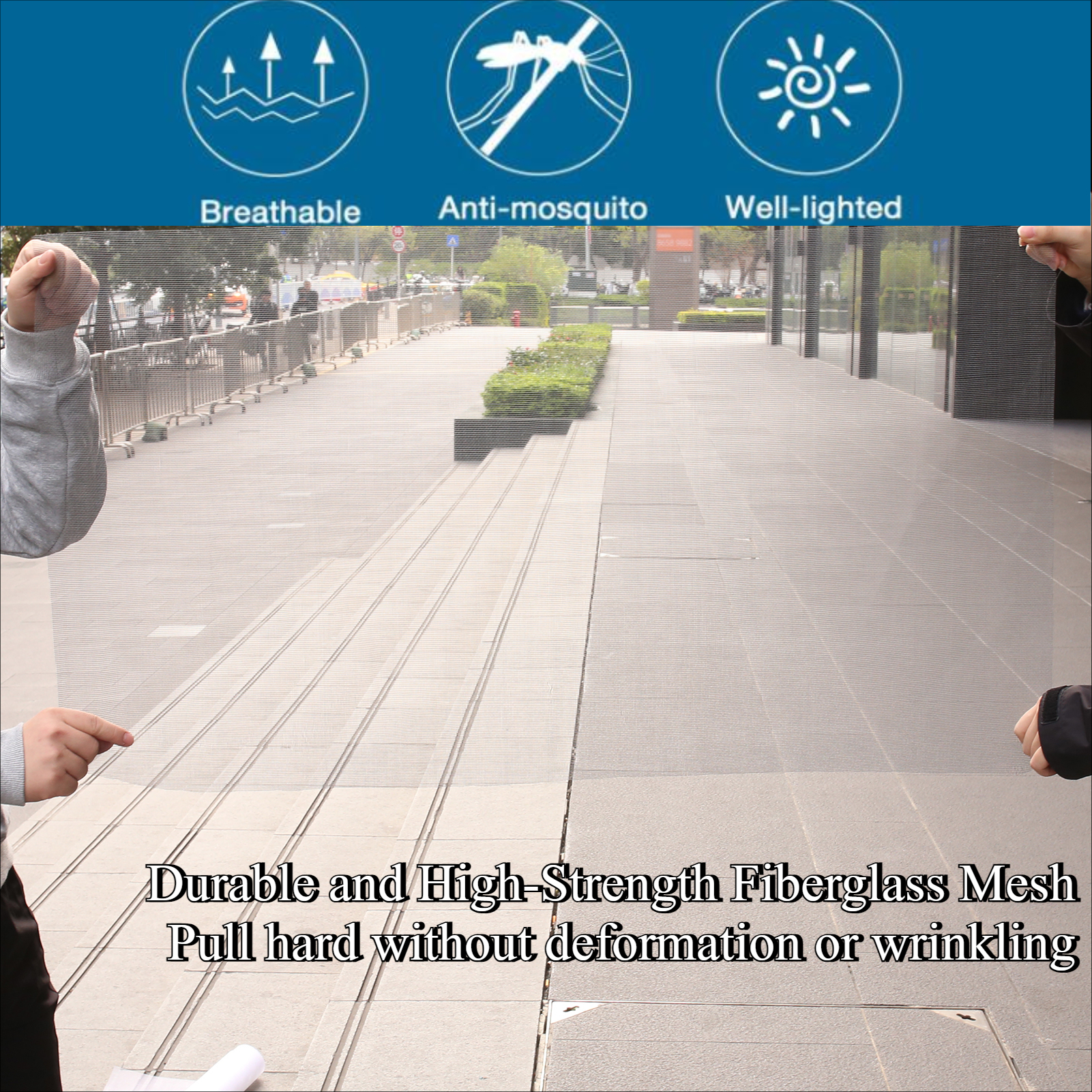 Glassfiber vindusnett fluenett til å dekke vinduer og dører finmasket netting holder fluer mygg insekter ute