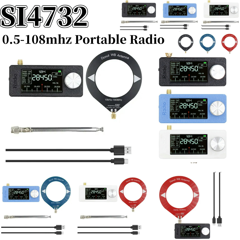 SI4732 0.5-108mhz Portable Radio 1.9inch IPS Screen Pocket Mini Radio LSB USB AM FM All Band Radio Receiver FM/AM Radio