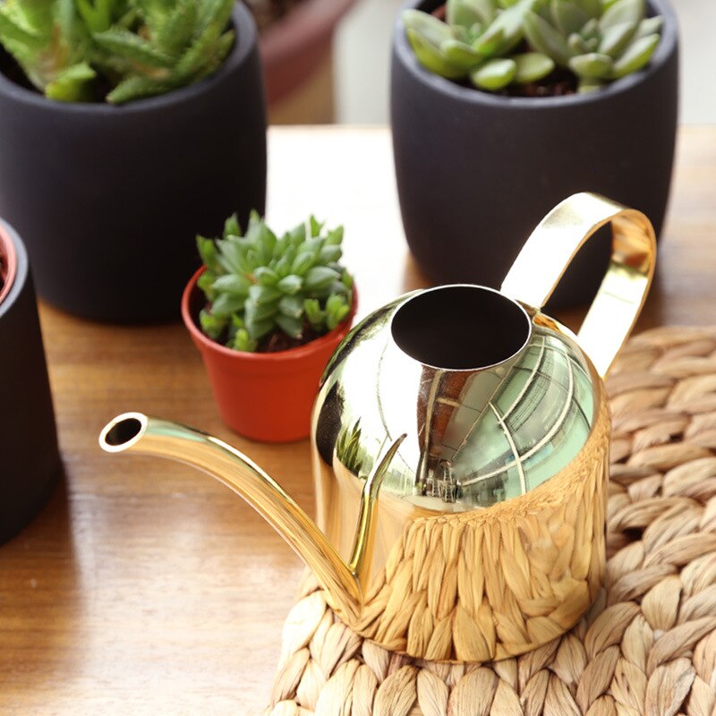 Rvs Gieter Ketel Tuin Huis Fles Planten Bloem Sprinker Pot Gereedschap (Goud)