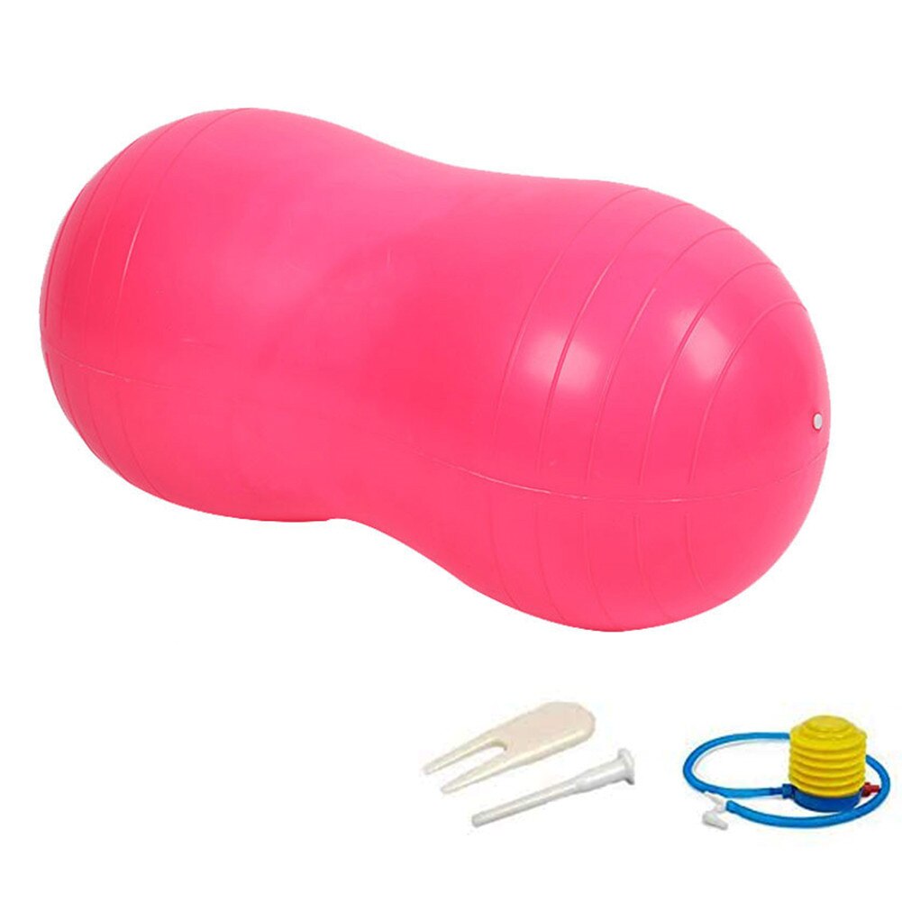 Peanut Ball Inflatable Peanut Exercise Ball Blow Up Thickened Peanut Balance Ball with Manual Pump for Yoga Fitness Physical